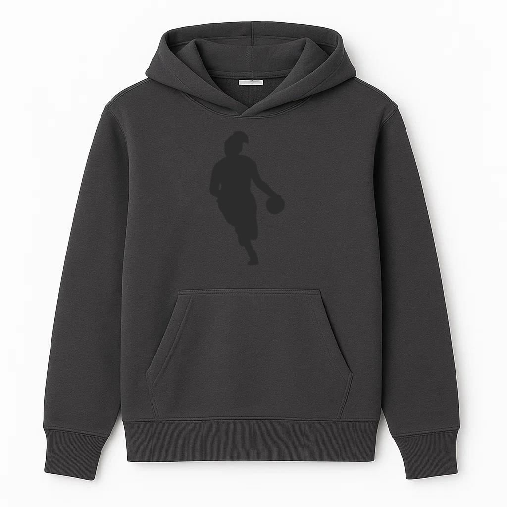Basketball Player Female Player Ball Hair Ponytail Silhouette Hoodie