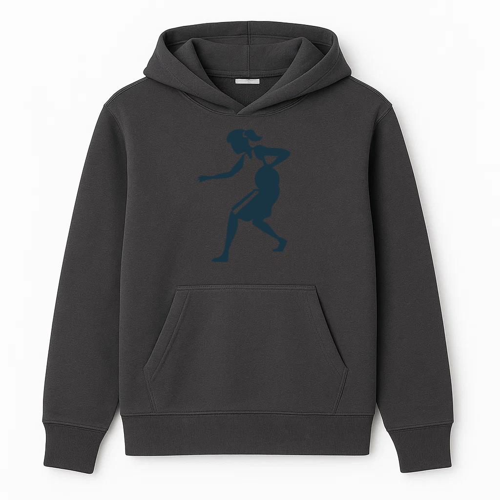 Basketball Player Female Running Ball Player Hair Tie Shorts Accessory T Shirt Detailed Silhouette Hoodie