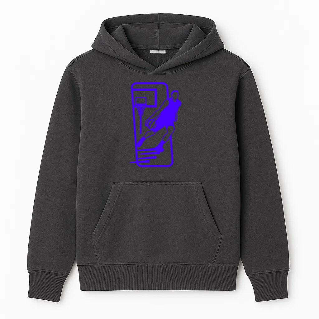 Basketball Player In Rectangle Fillled Stroke Hoodie