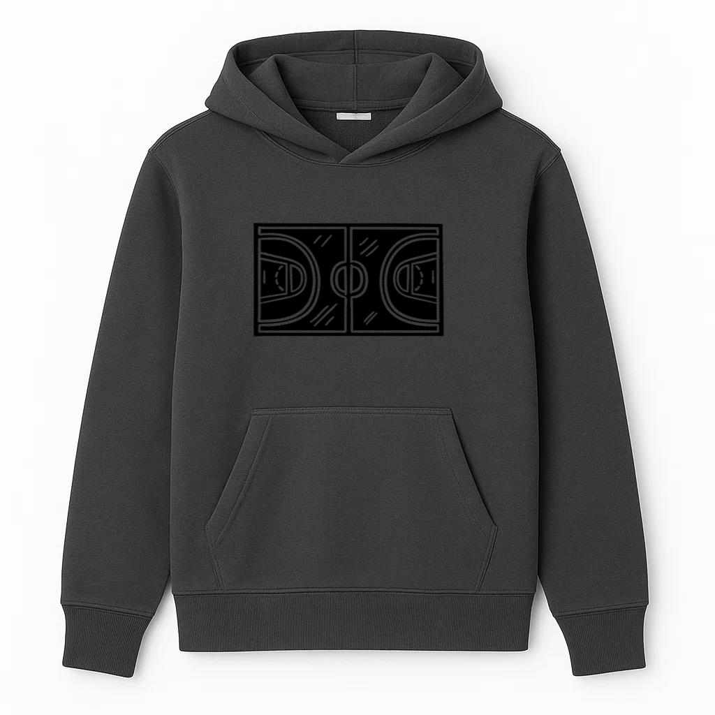 Court Top Basketball Black Hoodie